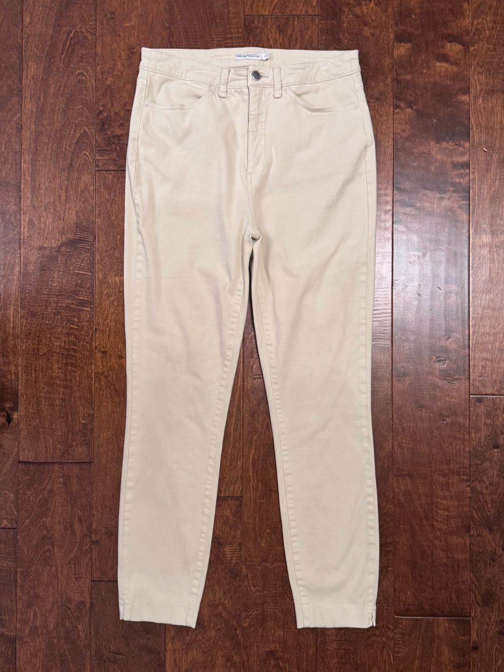 Peter Millar Karlie Khaki Ankle Pants Tapered Side Slit - Size 8